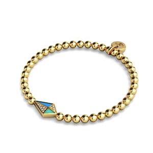 Gold Standard: Kite | 18k Gold | Enamel | Crystal Charm Bracelet