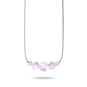 Jewel Tones: Lavender | .925 Sterling Silver | Mermaid Glass Infinity Clasp Necklace