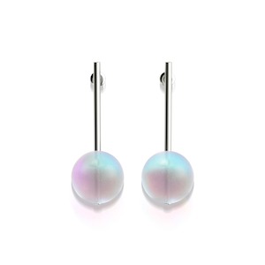 Rainbow White | .925 Sterling Silver | Mermaid Glass Drop Earrings