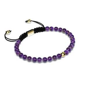 Focus Stone: Amethyst | Gold Vermeil | Focus Gemstone Macrame Bracelet