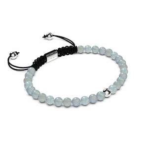 Focus Stone: Aquamarine | .925 Sterling Silver | Focus Gemstone Macrame Bracelet
