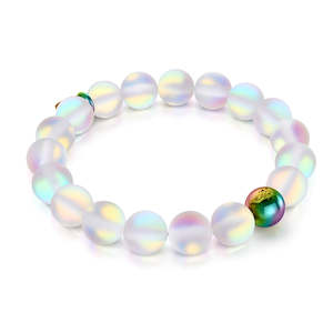 Rainbow White | Unicorn Silver | Mermaid Glass Statement Bracelet