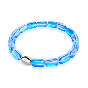 Sapphire | .925 Sterling Silver | Mermaid Glass Pebble Bracelet