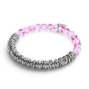 Authentic Mermaid Glass: Pink | Silver | Mermaid Glass x Links of Love Bracelet