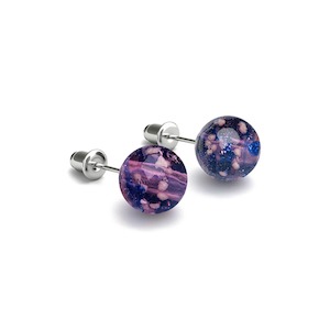 Studs: Purple Elixir | .925 Sterling Silver | Firefly Glass Stud Earrings