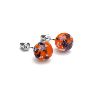 Studs: Glowing Ember | .925 Sterling Silver | Firefly Glass Stud Earrings