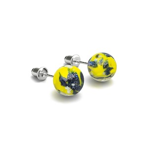 Studs: Blue Limoncello | .925 Sterling Silver | Firefly Glass Stud Earrings