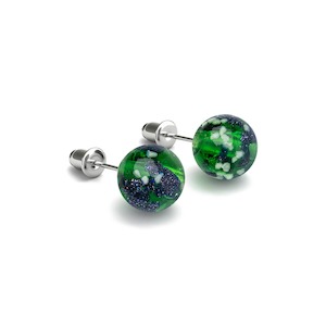 Studs: Blue Shamrock | .925 Sterling Silver | Firefly Glass Stud Earrings