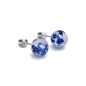 Studs: Blue Iris | .925 Sterling Silver | Firefly Glass Stud Earrings
