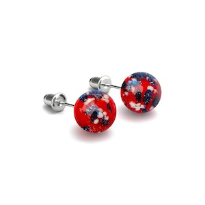 Studs: Fire and Ice | .925 Sterling Silver | Firefly Glass Stud Earrings