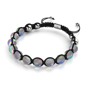 Gifts For Him: Black | Grey | Silver | Mermaid Glass Charmballa Bracelet