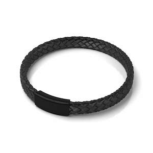 Gifts For Him: Gunmetal | Infinity Braid | Mini Leather Bracelet