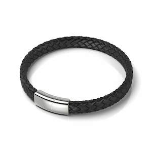 Gifts For Him: Silver | Infinity Braid | Mini Leather Bracelet
