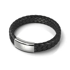 Gifts For Him: Silver | Infinity Braid | Leather Bracelet