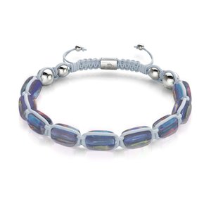 Pre Holiday Sale: Milky Way | Silver | Galaxy Glass Pebble Macrame Bracelet