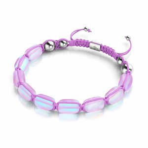 Pre Holiday Sale: Lavender | Silver | Mermaid Glass Pebble Macrame Bracelet