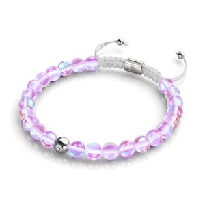 Pre Holiday Sale: Ultraviolet | Silver | Galaxy Glass Macrame Bead Bracelet