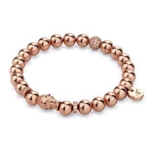 Symbolic Charms: 18k Rose Gold | Gilded Buddha Bracelet