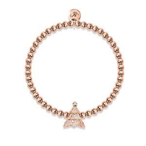 Nature Charms: Evergreen | 18k Rose Gold | Crystal Holiday Tree
