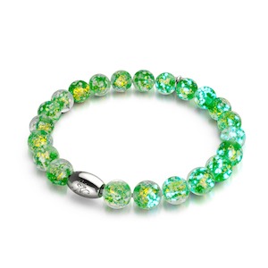 Poolside: Verdant Burst | .925 Sterling Silver | Firework Glass Bracelet