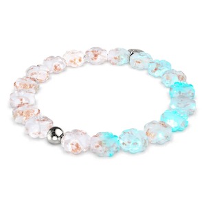 Poolside: Ivory | Silver | Firefly Glass Clover Bracelet