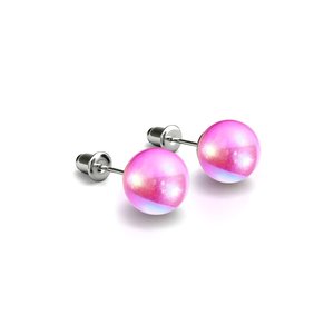 Pink Nebula | .925 Sterling Silver | Galaxy Glass Stud Earrings