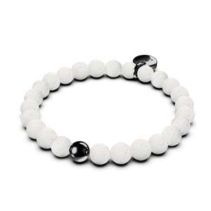 Krakatoa | Gunmetal | White Lava Rock Diffuser Bracelet