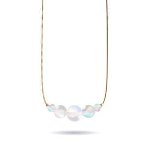 Rainbow White | Gold Vermeil | Mermaid Glass Infinity Clasp Necklace