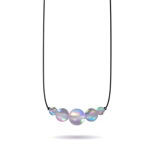 Grey | .925 Sterling Silver Gunmetal | Mermaid Glass Infinity Clasp Necklace