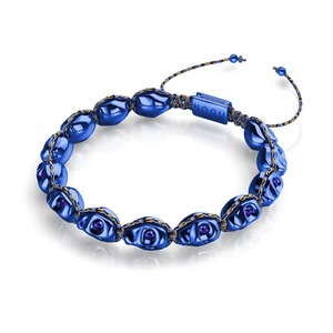 Poolside: Midnight Mirage | Cobalt Skulls x Blue GloWeave | Macrame Bracelet