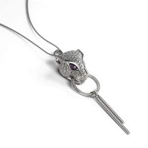 Panthera | 18k White Gold | Cubic Zirconia Crystal Necklace