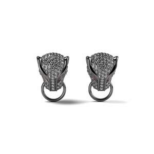 Panthera | Gunmetal | Cubic Zirconia Crystal Earrings