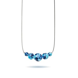Blue Seaspray | .925 Sterling Silver | Firefly Glass Infinity Clasp Necklace
