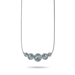 Midnight Confetti Crystal | .925 Sterling Silver | Kikiballa Infinity Clasp Necklace