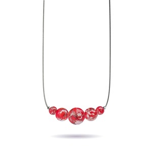 Crimson | .925 Sterling Silver | Firefly Glass Infinity Clasp Necklace