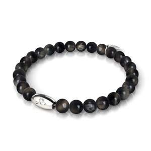 Natural Stones: AAA Obsidian | .925 Sterling Silver | Gemstone Bracelet
