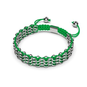 Nogu X Shopify X Augmented Reality: Tree Frog Links | Original Kismet Bracelet | Green x Silver
