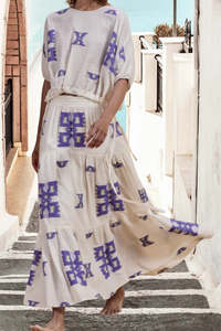 Devotion Iliokali Skirt - Blue/Lime