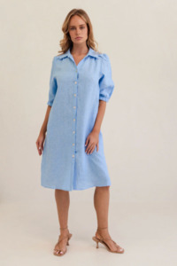 Dress: Shirtmaker Dress - Chambray