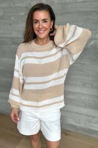 Knit: Sandwood Knit - Neutral Stripe