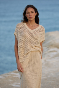 *Pre-Loved* Kasbah Top - Natural Crochet