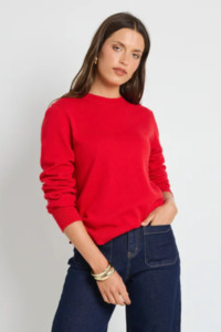 Staycation Fine Knit Cashmere Blend Jumper - Red