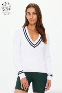 Knit: Sonny V Neck Knit Sweater - White
