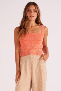 Singlets Tanks Camis: Millie Knit Crop Tank - Tomato