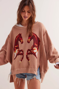 We The Free Graphic Camden Pullover - Mirrored Horses