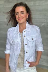 Monza Linen Jacket - White