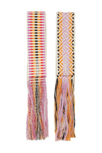 Bags And Bag Accessories: Devotion Twins Hand Woven Belts, Set of 2 - Red/Orange
