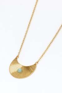 Jewellery: Moon Beam Necklace - Gold with Green Amazonite