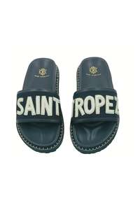 Shoes Jandals: Saint Tropez Canvas/Leather Resort Fussbett - Black