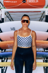 Tankini Surf Top - B & W Checkers